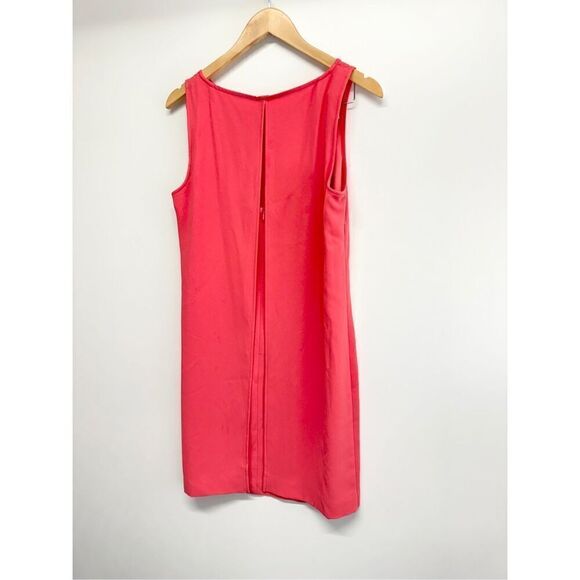 Trina Turk Sheath Dress Size 8 Coral Sleeveless Mini Back Zip Layered - Picture 6 of 12